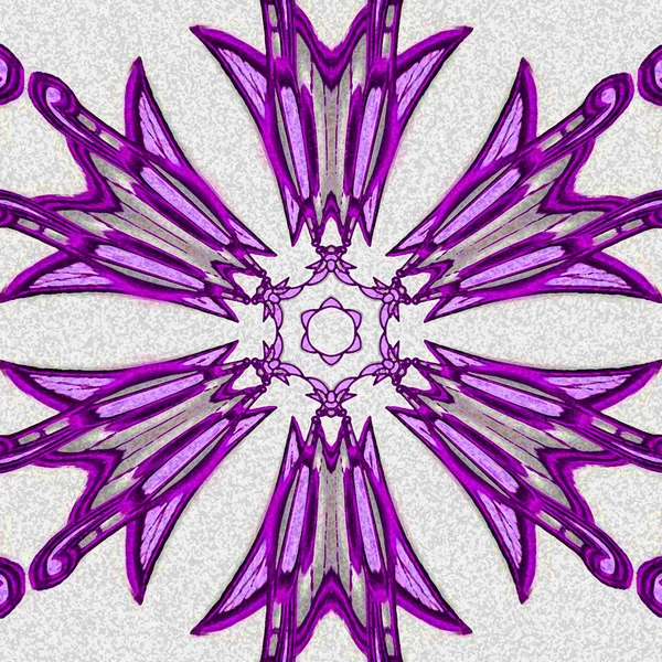 Symetrické Fialové Aster Nebo Chrpy Kruhové Snowflake Vzor — Stock fotografie