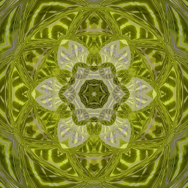 Mandala Verde Amarillo Símbolo Naturaleza — Foto de Stock