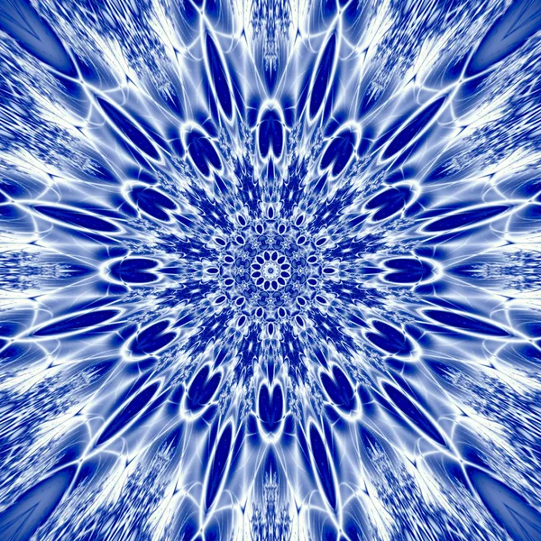 Copo Nieve Mandala Geometría Sagrada Ilustración Hielo Azul — Foto de Stock