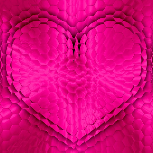 Coeur Forme Hexagones Fond — Photo