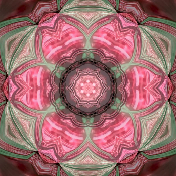 Fioletowy Różowy Płytek Kwiatowy Mandali Efekt Trójkąta Mozaiki Szklane — Zdjęcie stockowe