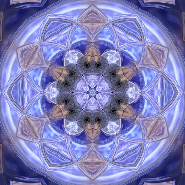 Azul Cielo Azulejo Mandala Efecto Luz Led — Foto de Stock