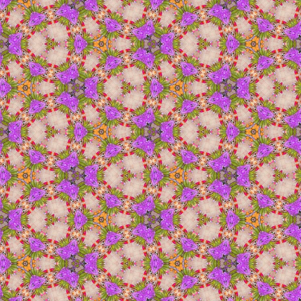 pattern Flower Kaleidoscope in pastel colors, effect spring flowers