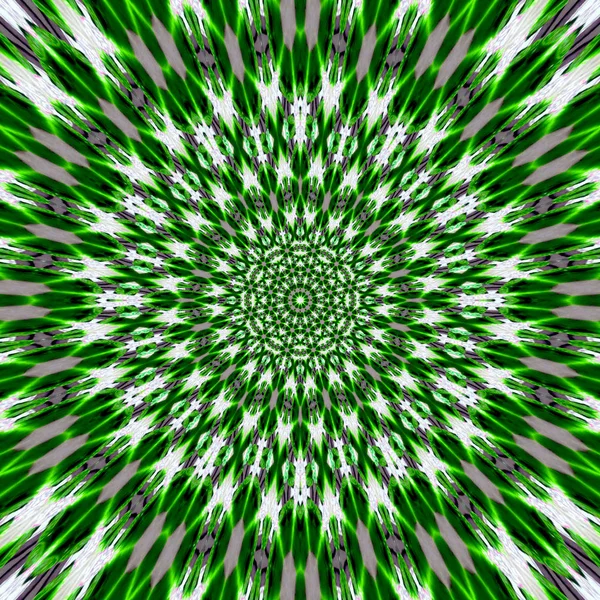 Grüner Grasstern Mandalablüte Lebendiges Kaleidoskop — Stockfoto