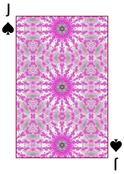 Playing Card Terug Design Met Roze Violette Abstracte Versiering Patroon — Stockfoto