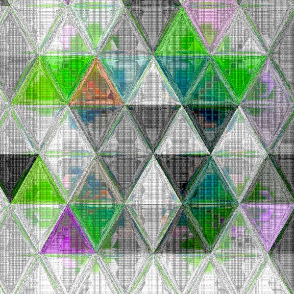 triangle background in light colors spring green, violet, white, gray, effect patchwork knitted texture