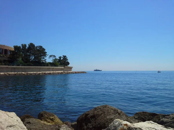 Uitzicht Kust Van Zee Monaco Met Ruimte Voor Tekst — Stockfoto