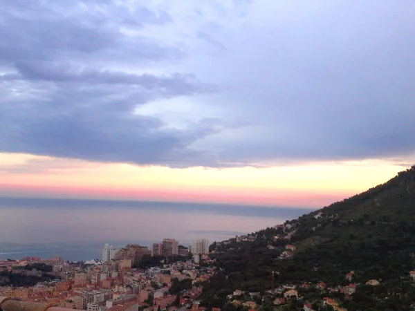 Monaco Günbatımı Panorama Görünüm — Stok fotoğraf