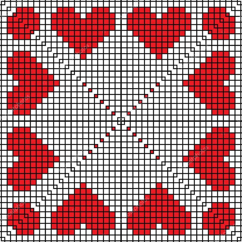 Embroidered hearts pattern brushes.