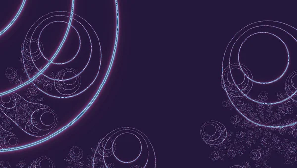 Ultra violet fractal in blue and purple lines, circles