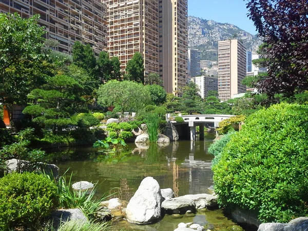 Japanese Garden Walkway Path Monte Carlo Monaco — Stock Photo, Image