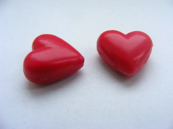 New Red Hearts White Background — Stock Photo, Image