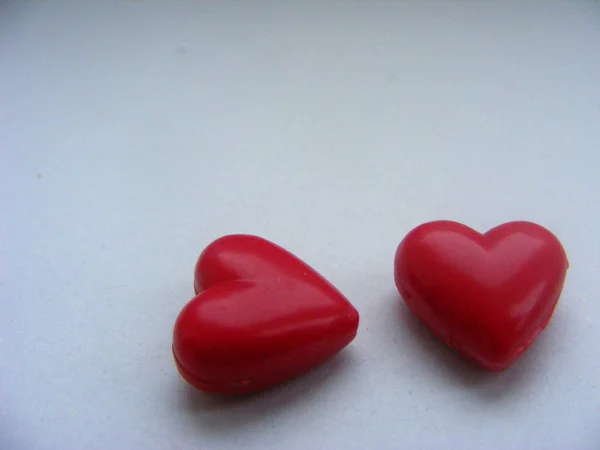 Cartão Vermelho Dos Corações Dos Namorados — Fotografia de Stock