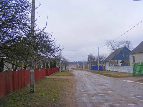 Velhas Casas Tradicionais Aldeia Bielorrússia — Fotografia de Stock