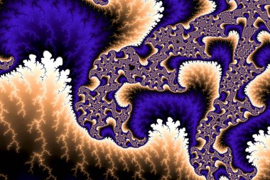 Soyut mavi turuncu girdap. Psychedelic renkli fraktal