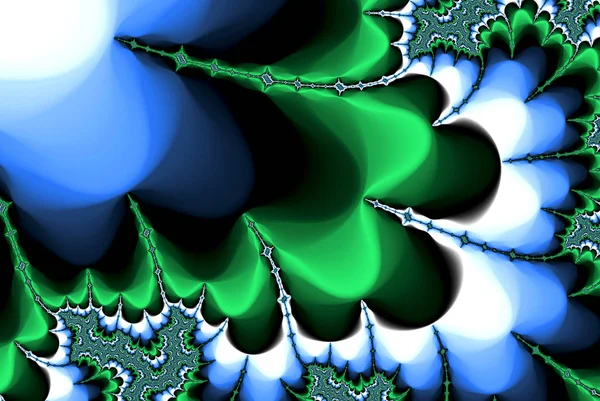 Vague Bleue Fractal Swirl — Photo