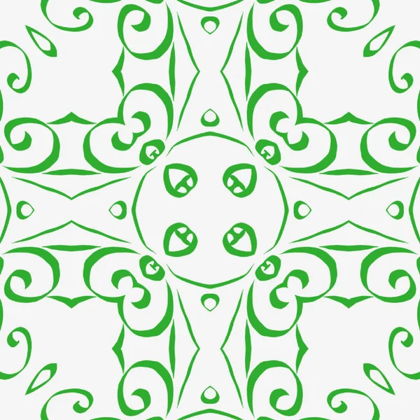 维多利亚时代的壁纸绿色在白色背景 — 图库照片