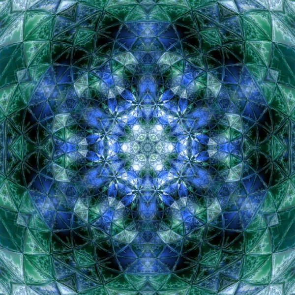 Pretty blue floral triangle mandala