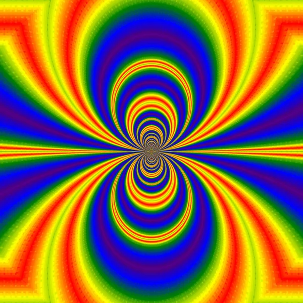 Caleidoscópio Splat, colorido motivo fractal de néon vibrante — Fotografia de Stock