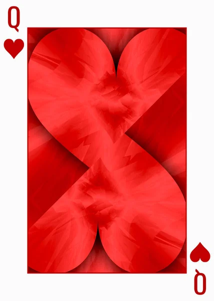 Poker Jogando Cartão Símbolo Coração Vermelho — Fotografia de Stock