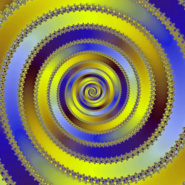 Mandala Energii Kolorach Żółtym Niebieskim — Zdjęcie stockowe