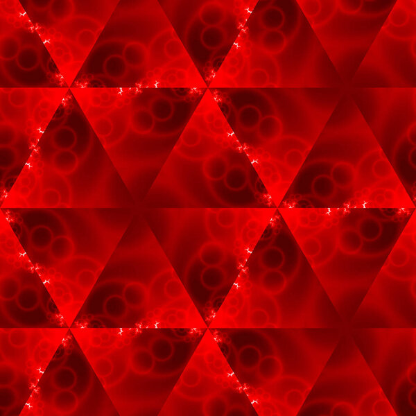 Red fire cotton fabric texture, vibrant triangles wallpaper background.