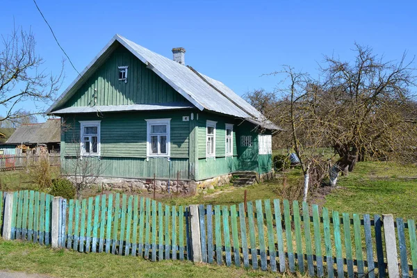 Ancienne Maison Traditionnelle Russe Bois Paysage Urbain Pittoresque — Photo