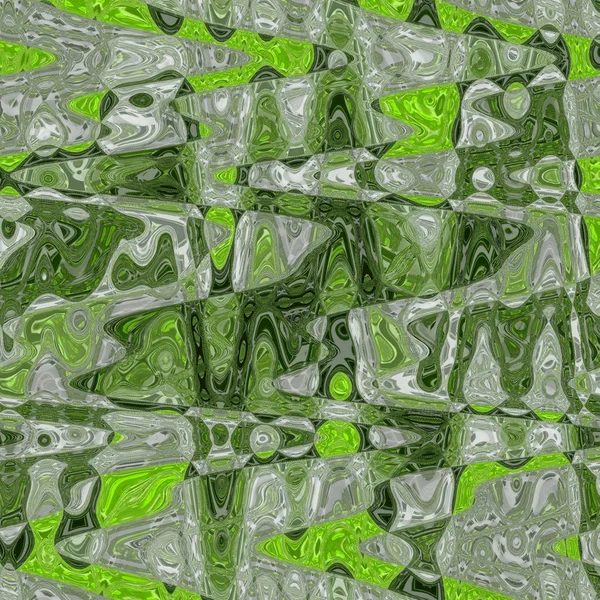Modello Astratto Con Grunge Striped Cerchi Caotici Elementi Colore Verde — Foto Stock