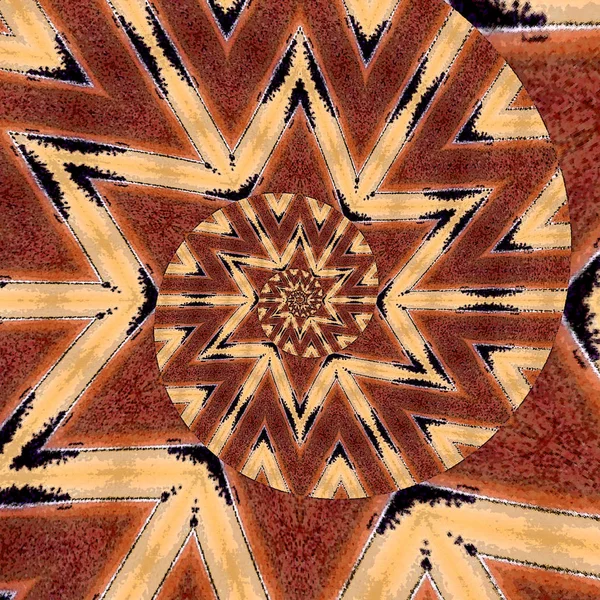 Κυκλικό Floral Στολίδι Στην Πορτοκαλί Σπείρα Στοιχεία Αστεριού — Φωτογραφία Αρχείου