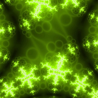 Türbin kanatları spiral yeşil neon parlaklık etkisi soyut fraktal siyah arka plan üzerinde. Soyut ışık dondurma arka plan, sihirli fraktal