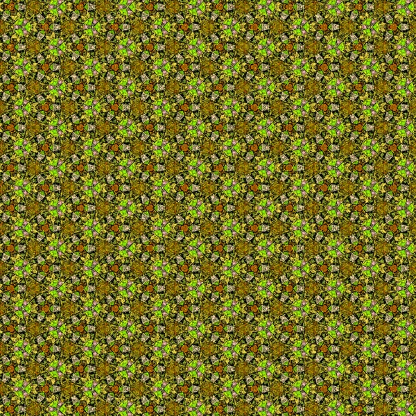太い線で緑とオリーブのパターン 連続モザイク — ストック写真