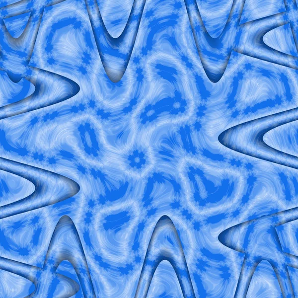 Fond abstrait bleu avec motif ondulation d'eau et cadre de triangles — Photo
