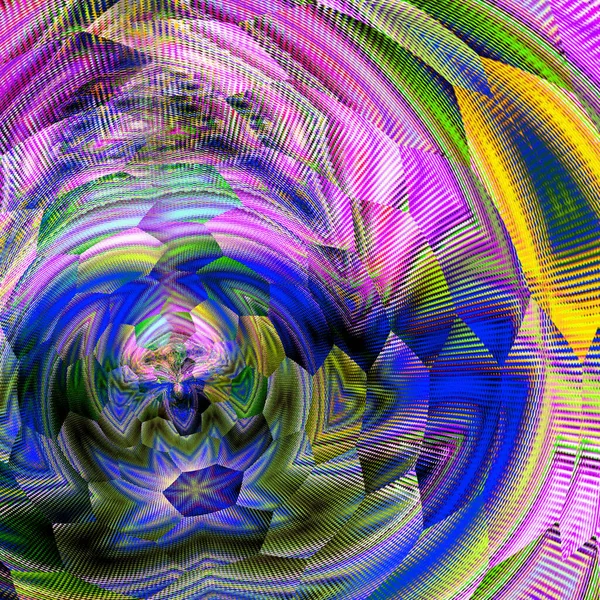 Holografický gradient živé pozadí. Duha zkreslila šestiúhelníkovou strukturu. Psychedelická barva neonový povrch v azurové, modré, růžové, fialové, fialové a žluté. — Stock fotografie