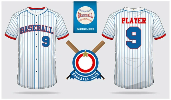 Plantilla De Diseño De Camisetas Jersey De Béisbol. Coloridas Jersey  Deportivo Mockup Front Y Back View. Camiseta De Béisbol Azul Ilustración  del Vector - Ilustración de sano, colorido: 188024623