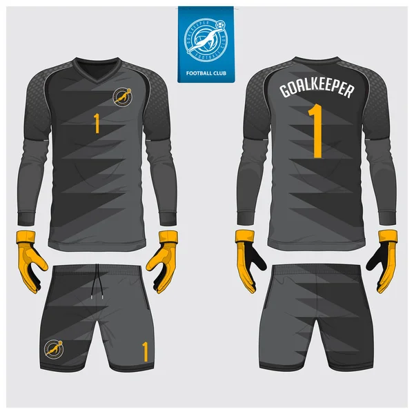 골키퍼 유니폼 골키퍼 템플릿 디자인 스포츠 셔츠를 비웃는 유니폼 레이블입니다 — 스톡 벡터