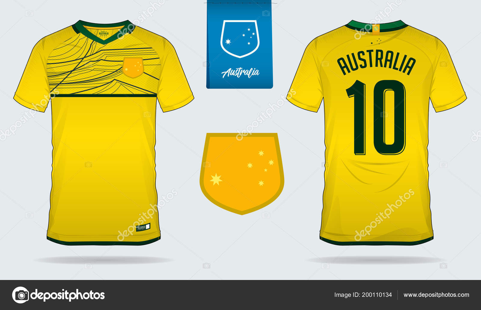 Download Soccer Jersey Football Kit Template Design Australia National Football Team Stock Vector Royalty Free Vector Image By C Tond Ruangwit Gmail Com 200110134