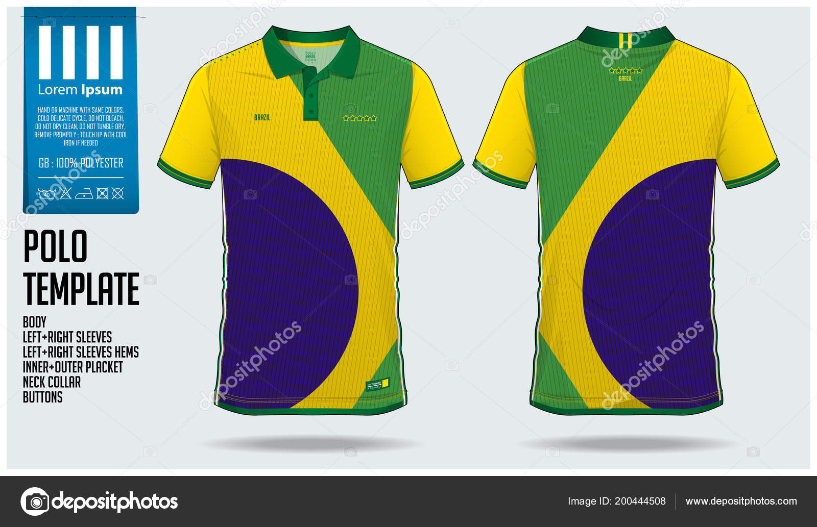 Kit de fútbol de brasil, camiseta de plantilla para camiseta de