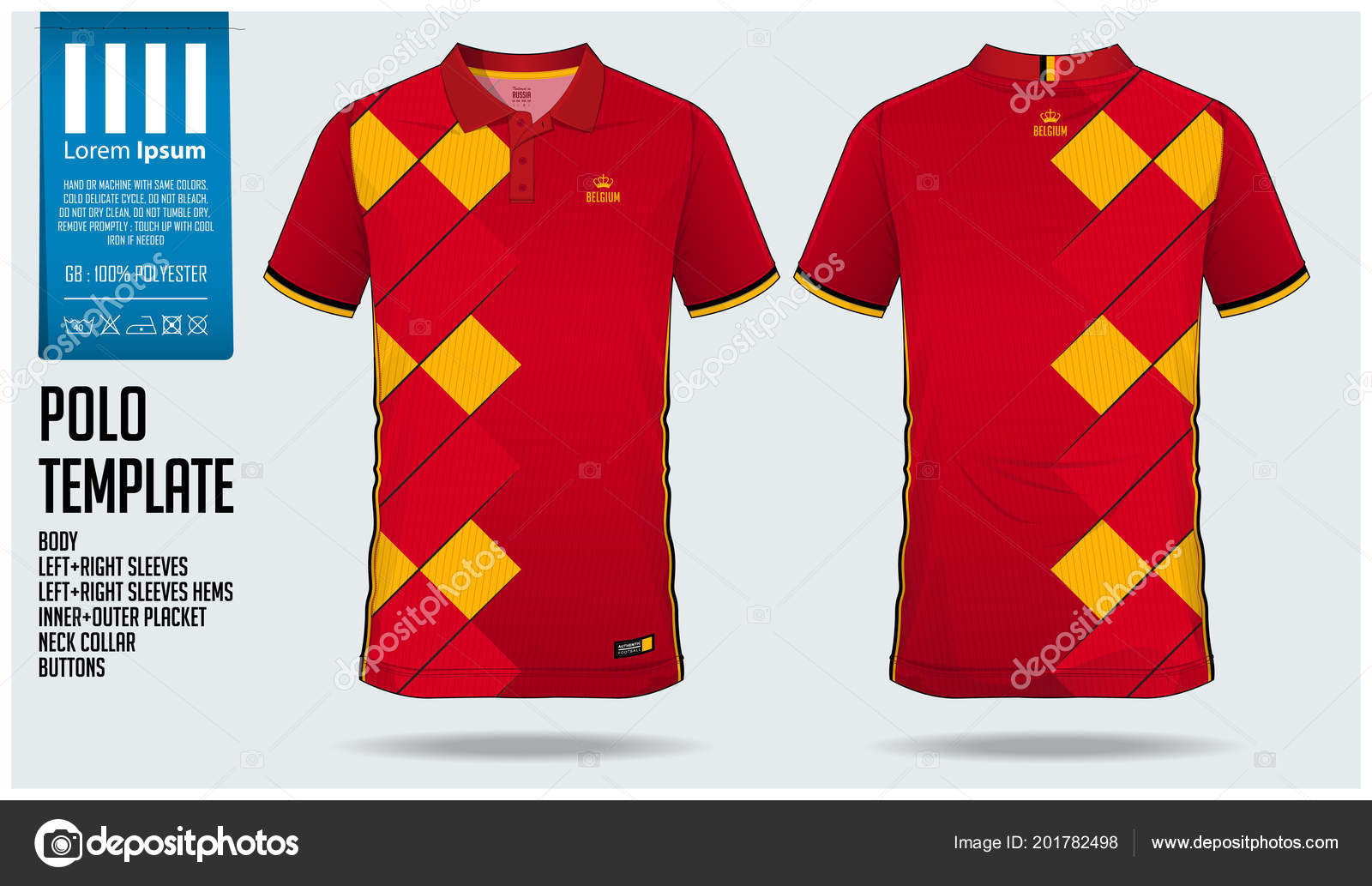 Polo T Shirt Sport Design Template For Soccer Jersey, Football Kit