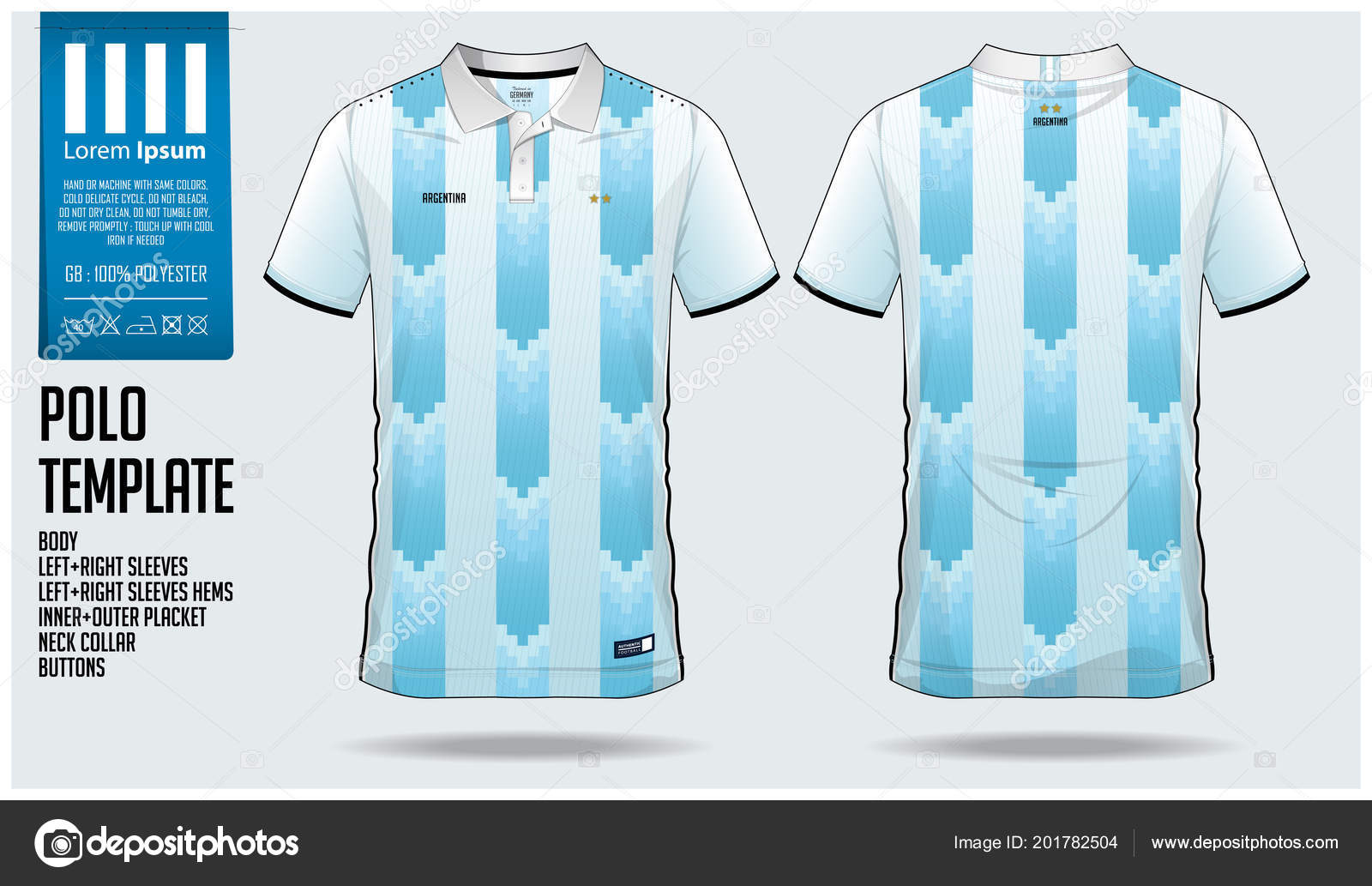 Argentine Team Polo Shirt Sport Design Pour Maillot Football Kit Vecteur  par ©tond.ruangwit@gmail.com 201782504