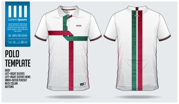 Portugal Team Polo Shirt Sport Template Design Für Trikots Fußballkleidung — Stockvektor