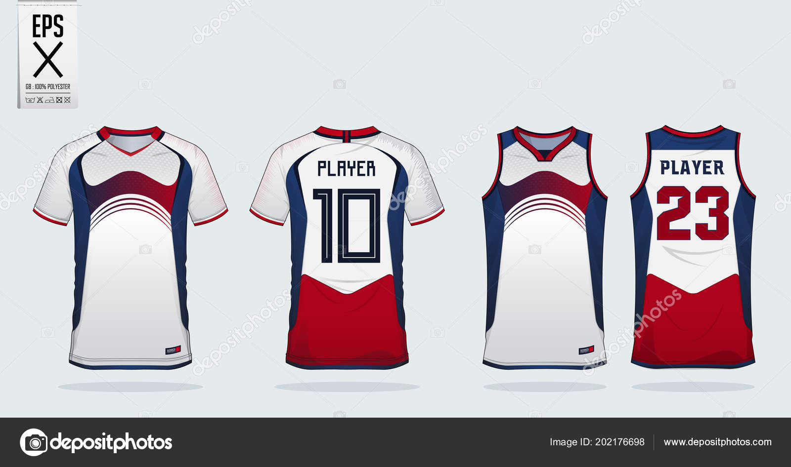 blue red and white jersey