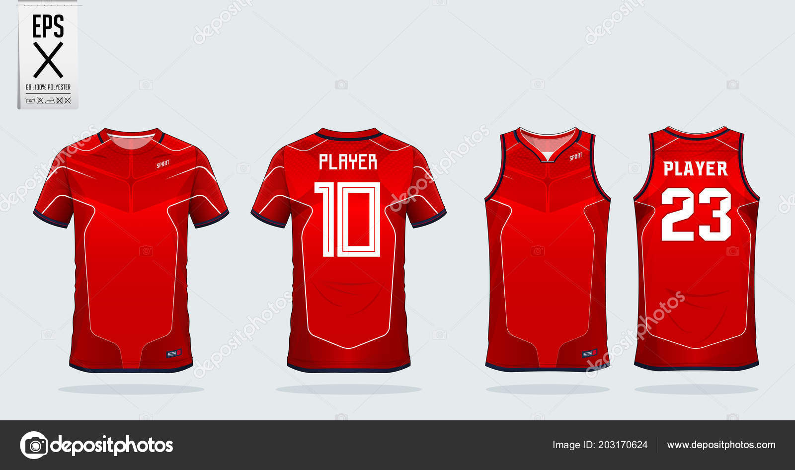 Red White Stripe Shirt Sport Design Template Soccer Jersey Football Stock Vector C Tond Ruangwit Gmail Com 203170624