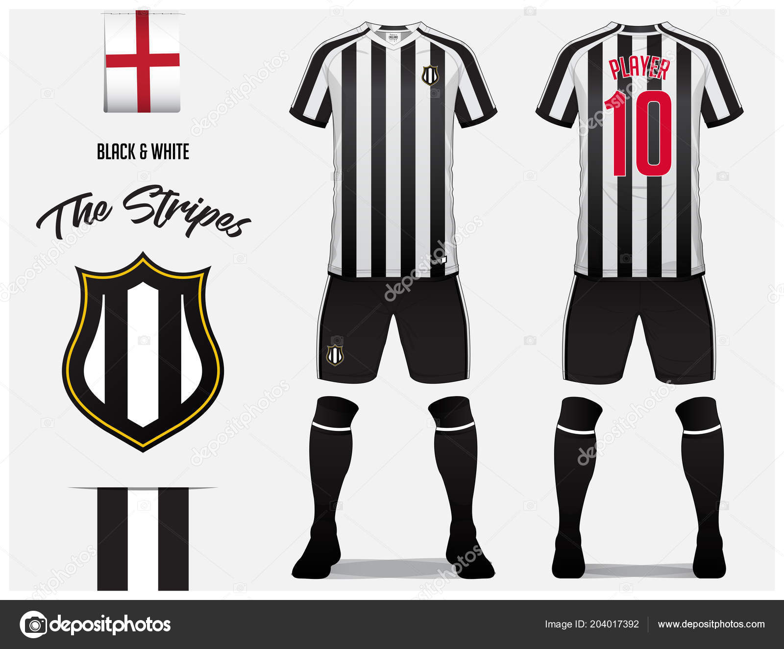 black and white jersey soccer