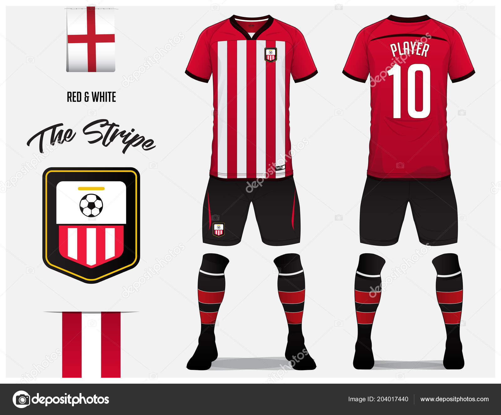red and white soccer jersey