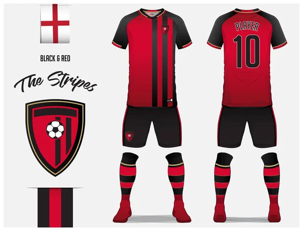 Soccer Jersey Football Kit Template Football Club Red Black Stripe Stock  Vector by ©tond.ruangwit@gmail.com 204017310