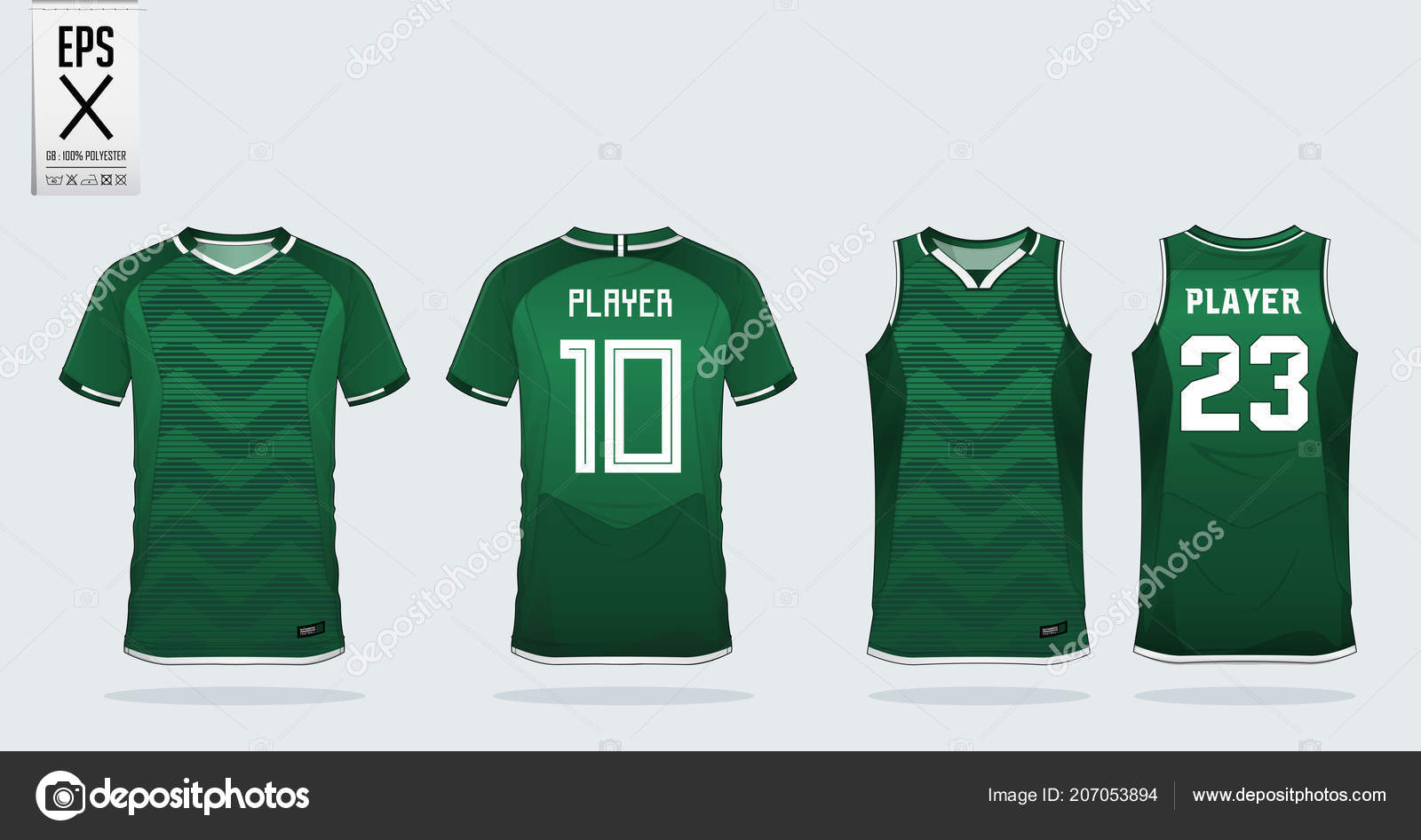 Jersey design template white green pattern Vector Image