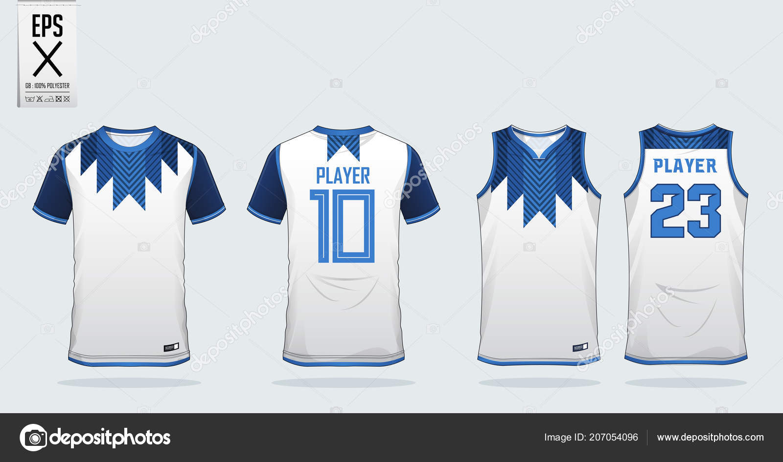 Blue White Shirt Sport Design Template 