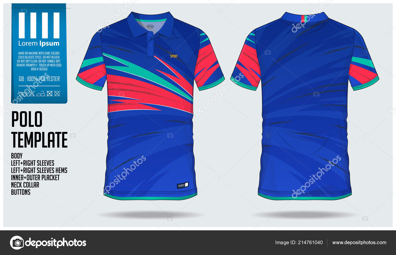 Polo T Shirt Sport Design Template For Soccer Jersey, Football Kit