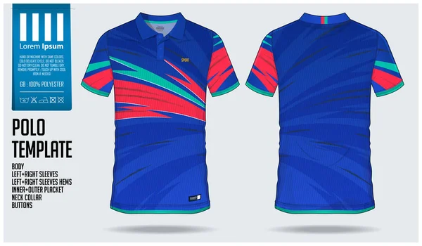 Blaues Gradient Polo Shirt Sport Template Design Für Fußballtrikots Fußballtrikots — Stockvektor