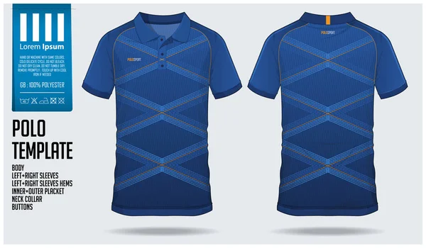 Blå Tonad Polo Shirt Sport Malldesign För Fotboll Jersey Fotboll — Stock vektor